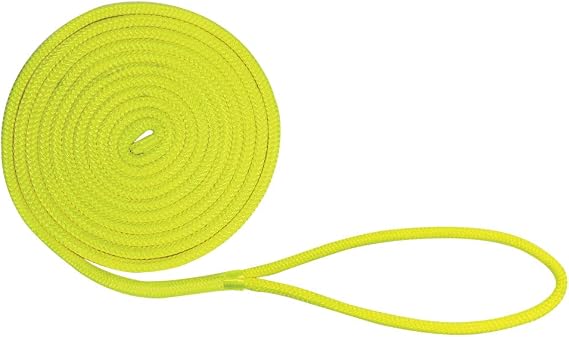 Extreme Max 3006.2451 BoatTector Double Braid Nylon Dock Line - 1/2" x 15', Neon Yellow