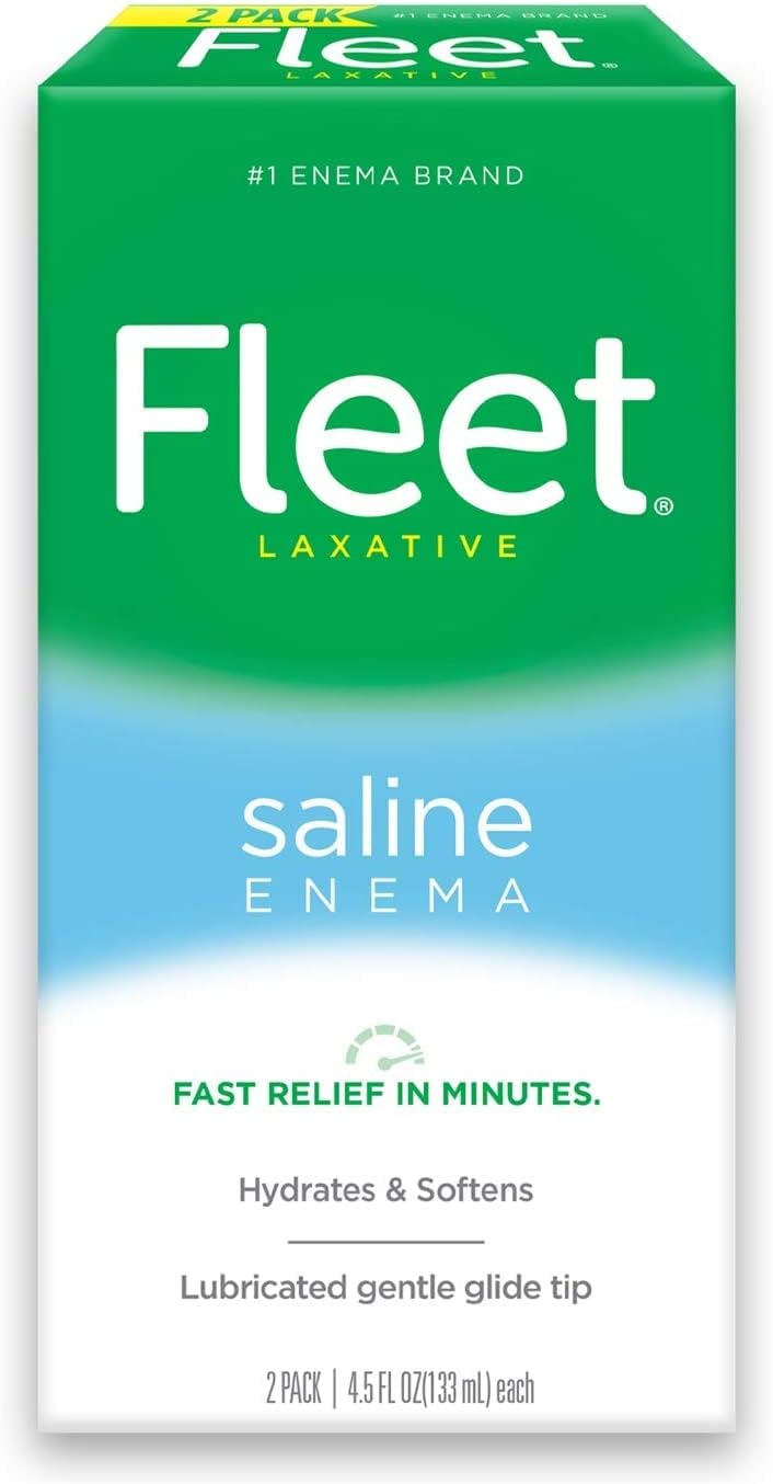 Fleet Liquid Glycerin Suppositories for Constipation, 4 Count & Saline Enema for Constipation, 2 Bottles, 4.5 Fl Oz, 9 Fl Oz