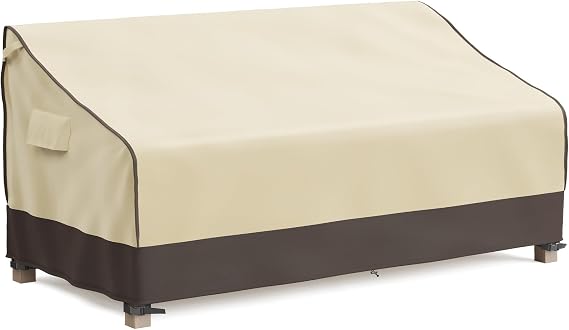 MR. COVER Outdoor Couch Cover Waterproof, Patio Furniture Covers for 3-Seater Couch, Fits up to 88" W x 40" D x 35" H, Moisture-Proof & UV-Protection, Brown & Khaki