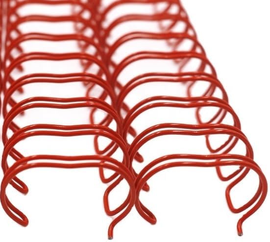 Premium Double Loop Binding Wires, 3:1 Pitch, 32-Loop, 11 Inch Length, Black, for Letter Size Sheets (RED, 3/8" - 100PK)