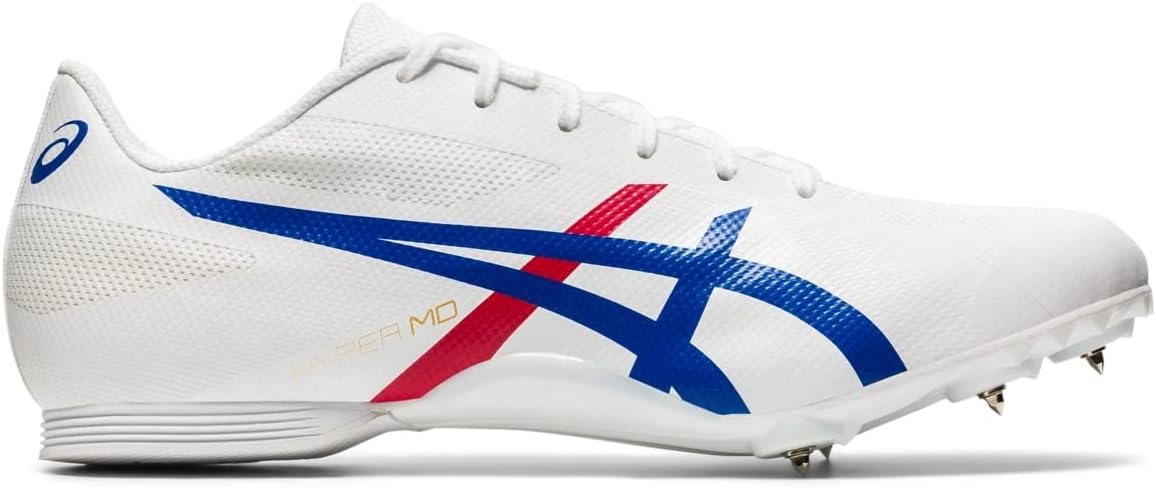 ASICS Unisex Hyper MD 7 Track & Field Shoes, 13, WHITE/CLASSIC RED