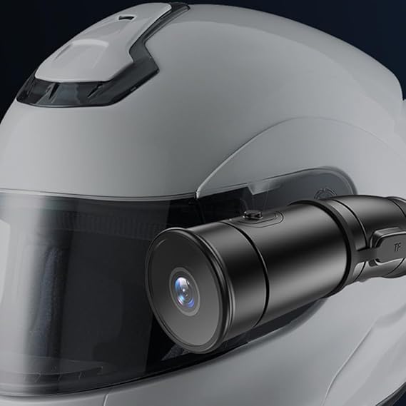 Coverzone 4K Ultra HD Dual Channel Motosiklet Kask Kamerası – 170° Geniş Açı, IP65 Su Geçirmez, 1800mAh Batarya, Type-C, Time-Lapse, 256GB Destekli Kompakt Gövde Motosiklet Aksiyon Kayıt Kamerası | V8