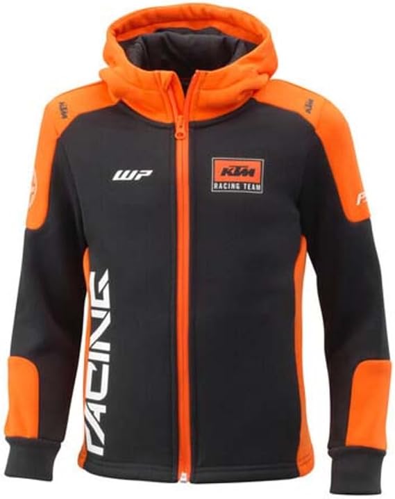 KTM PowerWear 2024 Youth Team Zip Hoody - Black/Orange, 12-14 Years