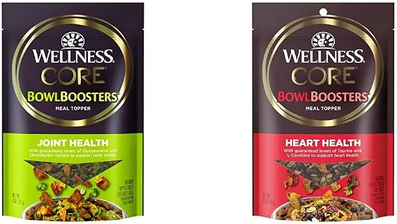 Bundle of Wellness CORE Bowl Boosters Joint Health & Heart Health Dog Food Topper, 4 Ounce Bag
