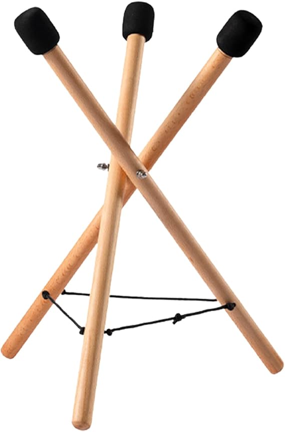EKDJKK Handpan Stand, Tongue Drum Bracket, Solid Wood Adjustable Tripod Structure Holder, Extendable Snare Bracket for 12 to 22 Inch Percussion Instruments