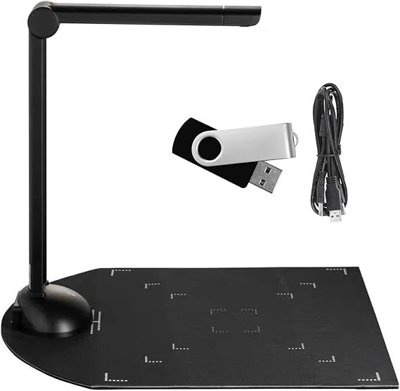 Document Scanner, Folding Portable Scanner Scanners for Computers with shadowless LED Light and OCR Function USB Power Supply for Clear and Convenient Document scanning (H4)