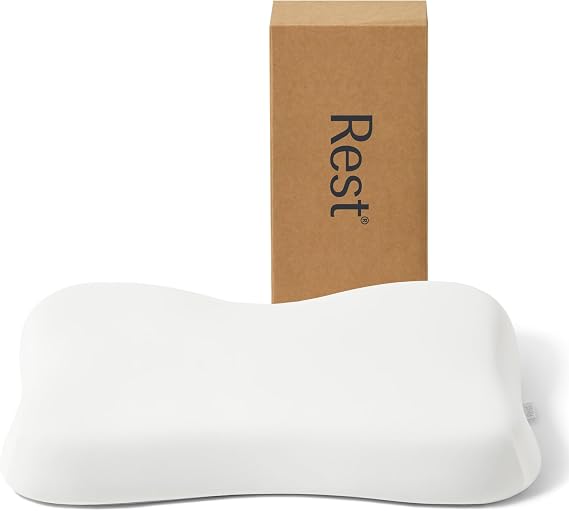 REST Evercool Cooling Pillow, Instant Cool-to-Touch Shell Fabric & Breathable Silicone Sponge Core for All-Night Temperature Regulation & Ergonomic Support, Medium Height, Arctic White