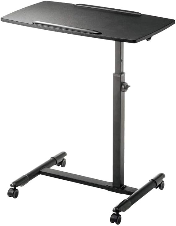 Mobile Height Adjustable Standing Desk, Converter Sit-stand Computer Monitor Cart Sit to Stand Office Desk Riser Workstation, 70x40cm(28x16inch),B