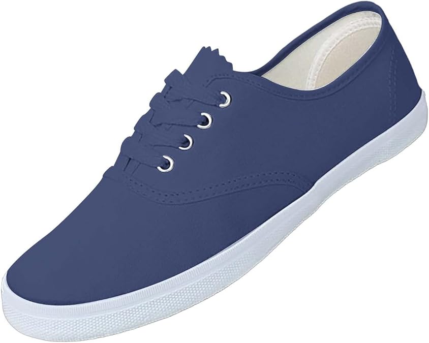 Men's Dress Canvas Shoes Casual Wide Width Anti-Slip Minimalist Flat Shoe Soft Sole Lightweight Sneakers Business Work Sneaker