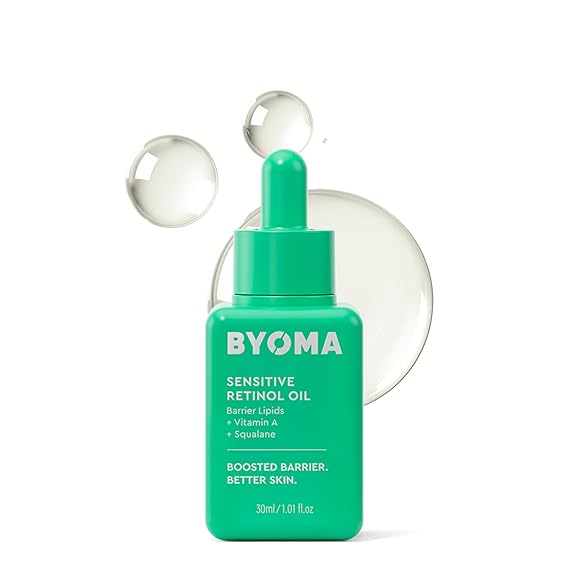 BYOMA Sensitive Retinol Oil | Face Treatment, Squalane & Vitamin A, Ideal for Sensitive Skin, Barrier Repair