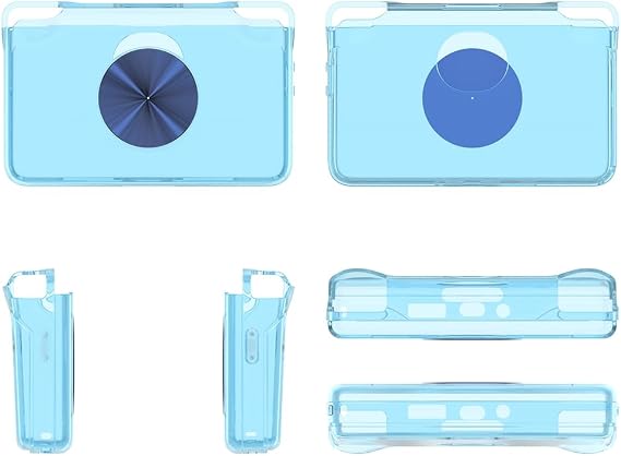 Game Console Case Suitable for Retroid Pocket flip 2, Protective Cover TPU Cooling Transparent Anti-Drop Protector Case (Transparent Blue)