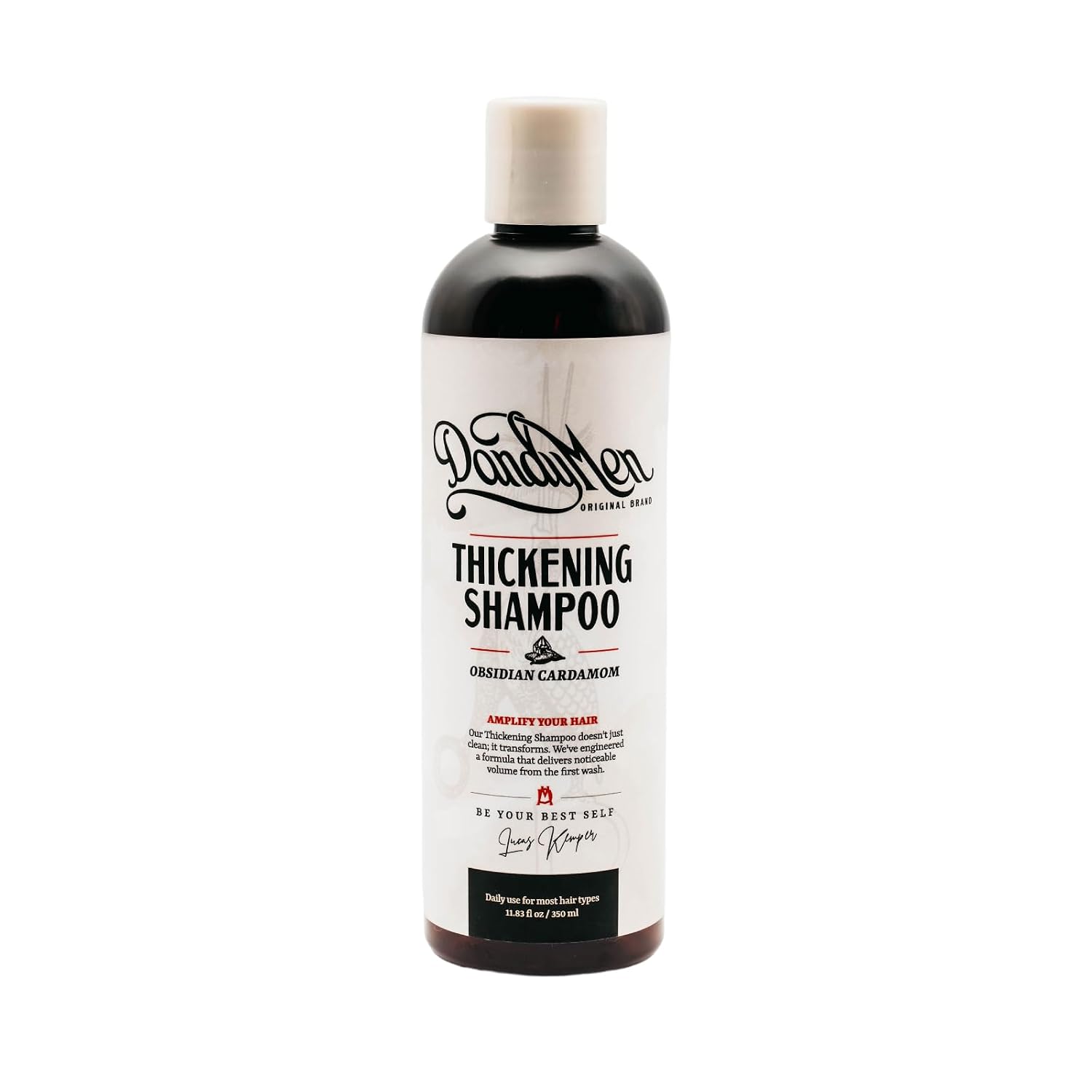 Thickening Shampoo – Volumizing and Strengthening Formula with Aloe Vera & Pro-Vitamin B5 11.83 oz 1-pack, Obsidian Cardamom