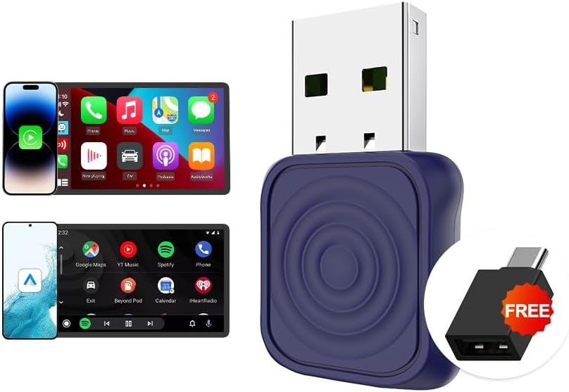 Carlinkit MINI ULTRA1 Kablosuz CarPlay ve Android Otomatik Adaptör | Kompakt Tak ve Çalıştır Tasarımı | OEM Arabalar için Kablolu Kablosuza Dönüştürür (USB-A/Tip-C)