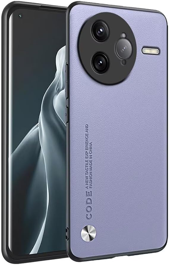 Phone Case Protective Cover Designed for Poco F7 Pro (6.67"), Imitation Leather Style - Light Purple