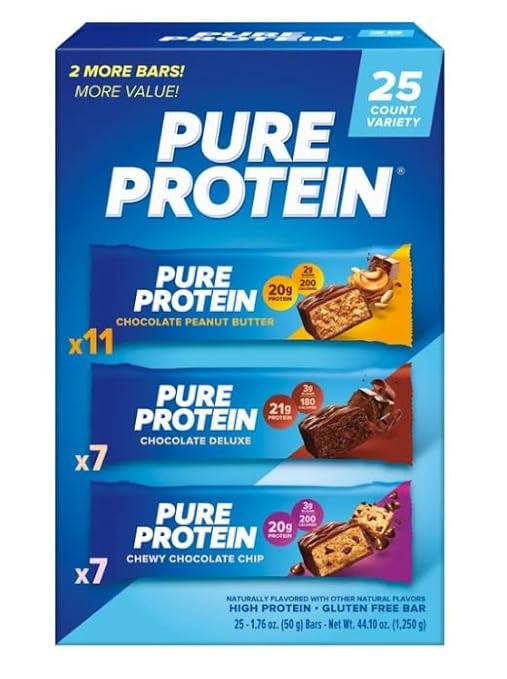 Protein Bars, Variety Pack, 1.76 oz, 25-count