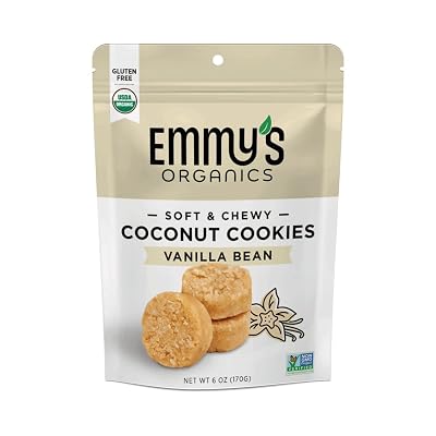 Emmys Organics Coconut Cookies - Pack of 4 Vanilla Bean | Gluten-Free, Organic, Vegan, Paleo-Friendly