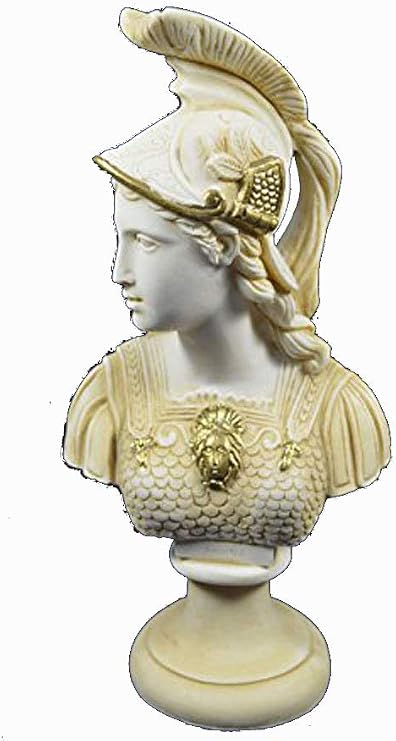 Athena Sculpture Bust Minerva Ancient Greek Goddess Big Bust Aged Patina