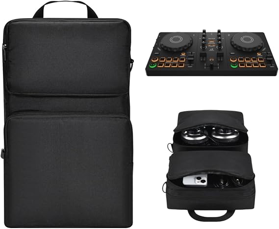 DJ Controller Case for Alphatheta ddj flx2,Pioneer ddj 200,Pioneer ddj wego 4/Hercules inpulse 200 mk2,Hercules inpulse 200 case Pioneer DJ Mixer bag Party Street performance Outdoors Portable