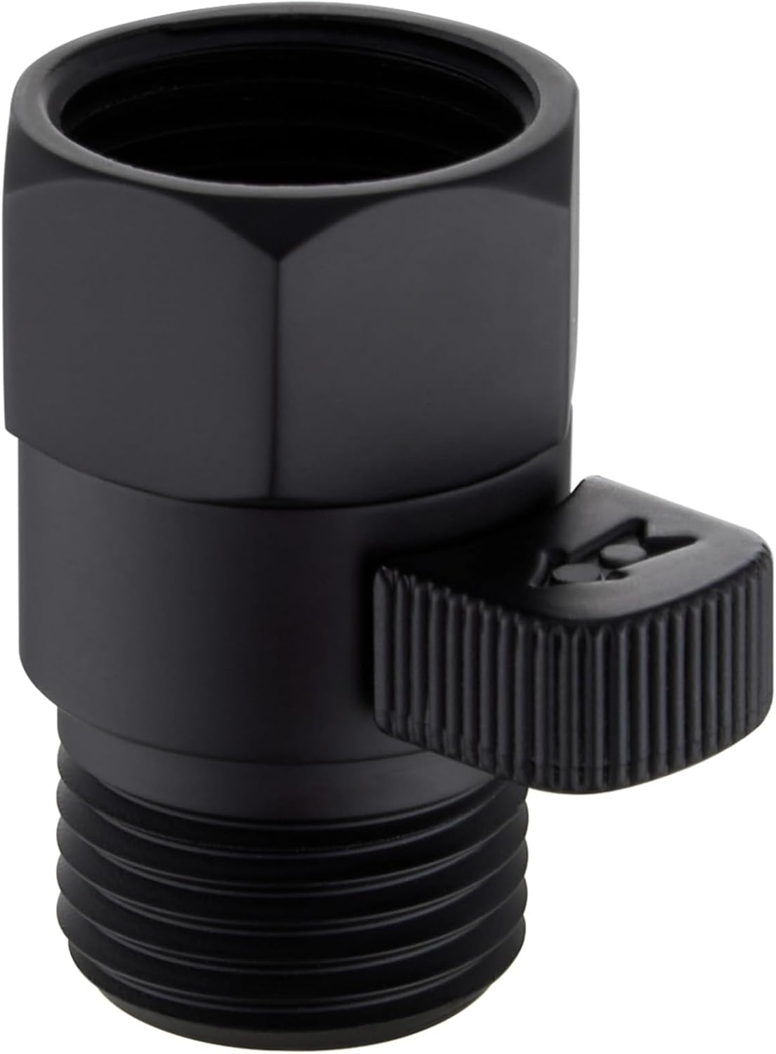 Angle Simple Shower Valve, Brass Water Flow Control Shut Off Valve for Hand Shower, RV Hose Flow Restrictor, Matte Black