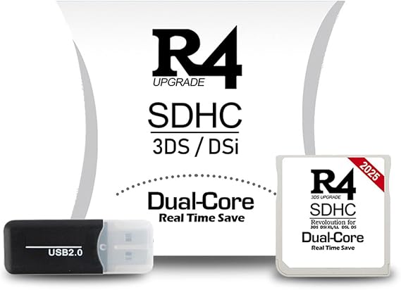 2025 New Version for 3 DS D SL XL/LL R 4 SD-HC Games Memory Card Adapter Plug and Play(White)