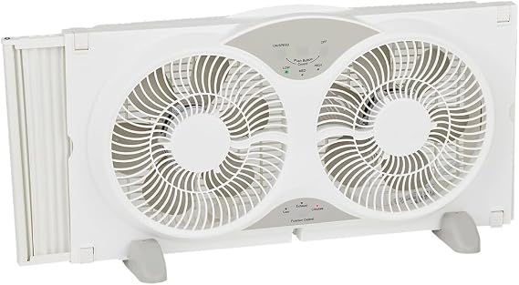 Do It Best FW23-8HS - Twin Window Fan - Lightweight Electric Windowfan for Air Circulation, 2 Speeds