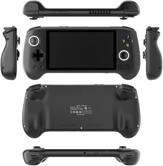 MINDKEEP RG556 レトロハンドヘルドゲームコンソール 8+128G 5.48インチ Android 13 Unisoc T820 レトロアーケードビデオゲームプレーヤー 大人用 子供用 オンラインバトル対応 - ゲームなし/ブラック