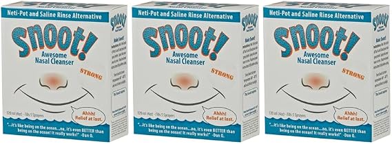 Snoot! Spray Nasal Irrigation Kit Strong Formula - Drug-Free Nasal Cleaner - Nasal Rinse Kit - 12 oz Total (3 Pack)