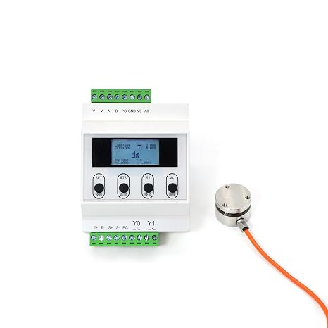 Load Cell with Amplifier Readout Display Sensor Transmitter Test Compression Force Weight Pressure Modifiable Display Unit English Interface Output RS-485 0-5V 0-10V 4-20mA (0-1000KG with Amplifier)