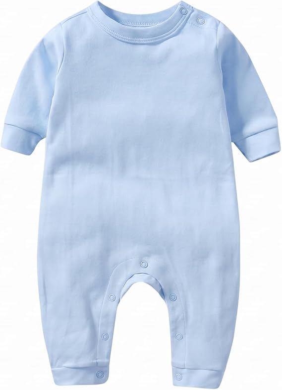 Unisex Baby romper, Long Sleeve 100% Cotton Baby Clothes, Baby Footless Jumpsuit (Red, 0-3 Months)