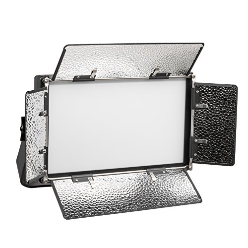 Ikan Lyra Bi-Color 3200K-5600K Soft Panel 1 1 x Half Studio & Field LED Light, Includes Barn Doors, Bi-Color Adjustable LB5 - Black
