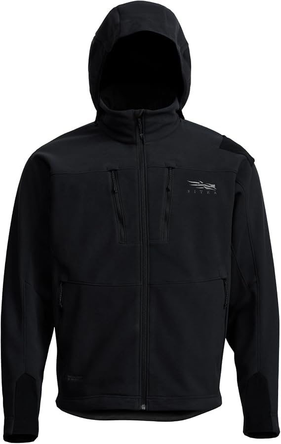 SITKA Stratus Jacket 100% Windproof, Ultra-Quiet, Removable Hood, Safety Harness Port, Micro-Grid Fleece - Parent