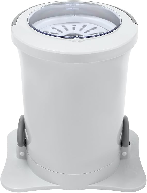 Portable Mini Manual Spin Dryer Machine, Hand-operated Compact 3.17Gal Draw Cord Dryer (White)