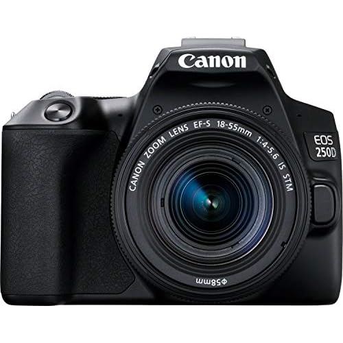 Canon EOS 250D Rebel SL3 DSLR Camera w 18-55mm is STM Lens International Model Black