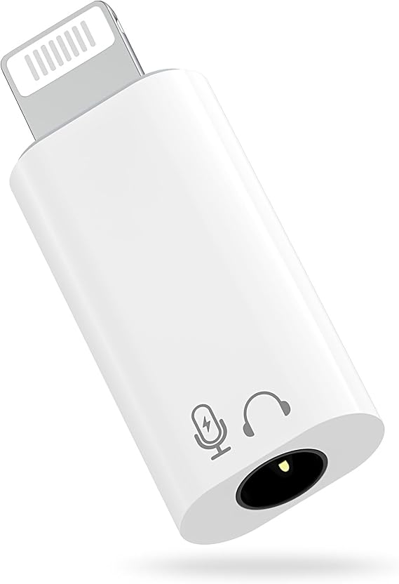MoKo Lightning to 3.5mm Headphone Jack Adapter, with Call & in-line Control