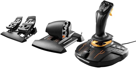 Thrustmaster T16000M FCS Flight Pack - Complete Flight Control System with Joystick, Throttle, and Rudder Pedals, Featuring H.E.A.R.T HallEffect AccuRate Technology for PC | Advanced Flight sim, 16 and 14 programmable buttons, precise and smooth throttle, high precision rudder pedals, Hall effect
