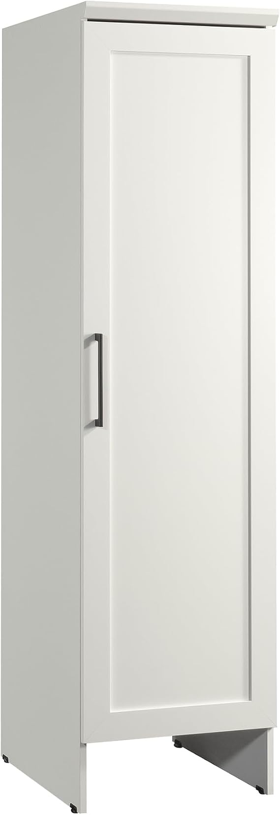 Sauder Homeplus Robot Vacuum Kitchen Pantry Storage Cabinet, Single Door with Adjustable Shelves, in Soft White
