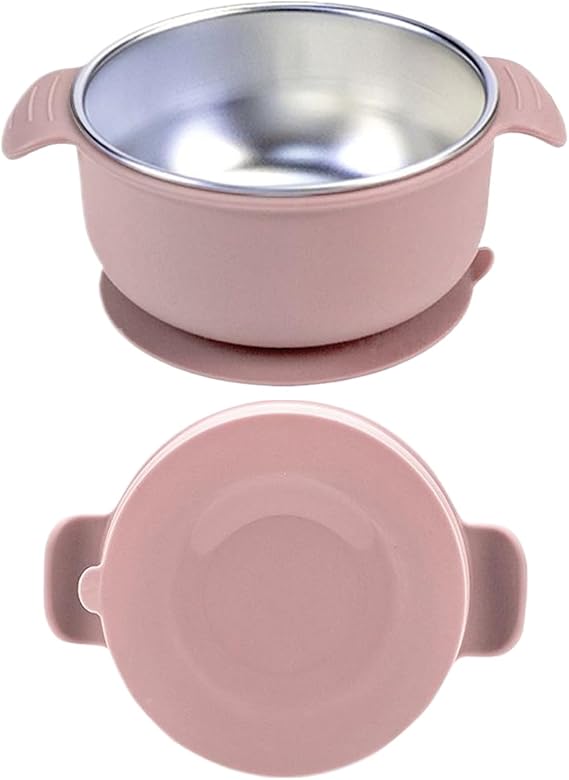 Baby-Bowls with Suction ? Spill Proof-Bowls, Anti-Scald Containers, Feeding Supplies | Stainless Steel Baby Snack-Bowls for Weaning, Toddler Feeding, Portable Mealtime, Easy Clean, Safe Use