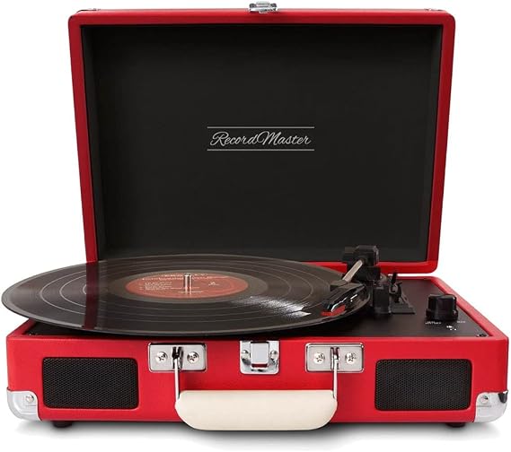 Record Master T310ch Şarj ve Bluetooth Özellikli Pikap - 33, 45, 78 (T310CH Kırmızı)