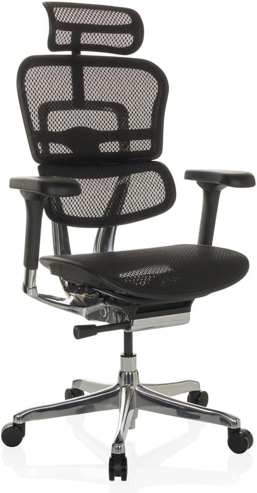 hjh OFFICE Ergohuman GEN2 Ergonomic Office Chair Original Design 24-Hour Use Office Chair with Flexible Lumbar Support Mesh Black