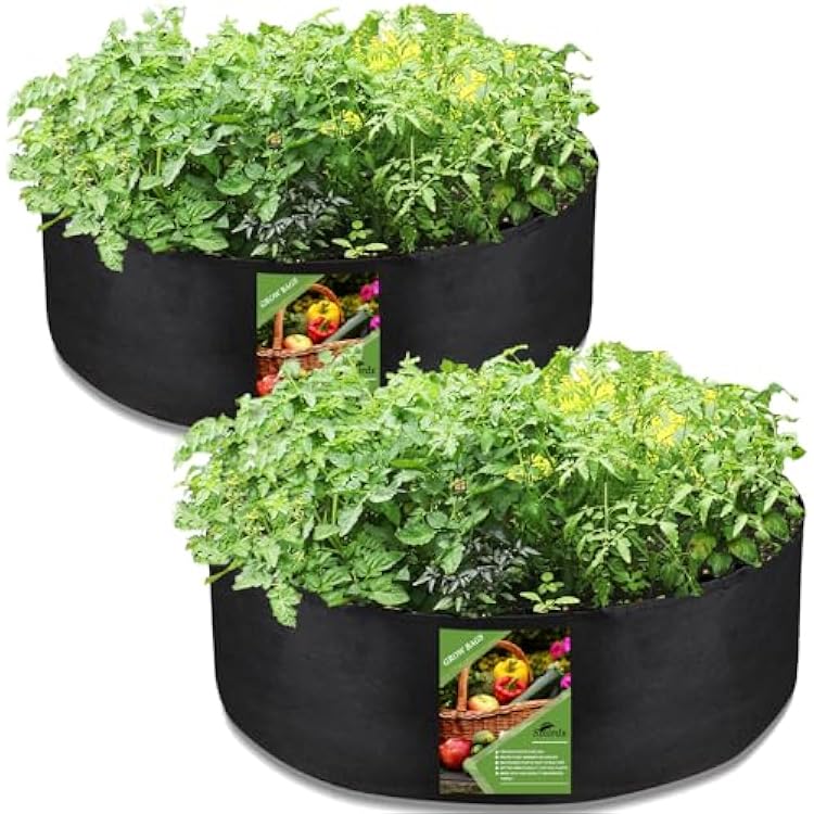 2 PCS Plant Grow Bag, 50 Gallon Large Heavy Duty Fabric Grow Pot for Durable Breathe Cloth Planting Container for Potato Carrot Onion, Gardening Outdoor