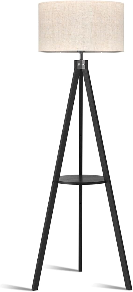 LEPOWER Shelf Floor Lamp Tripod Mid Century Modern Lamps for Living Room