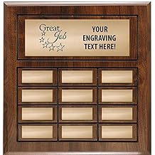 Recognition Cherry Wood Perpetual Plaque, Great Job Custom Engraved Plaque Award With Engraving