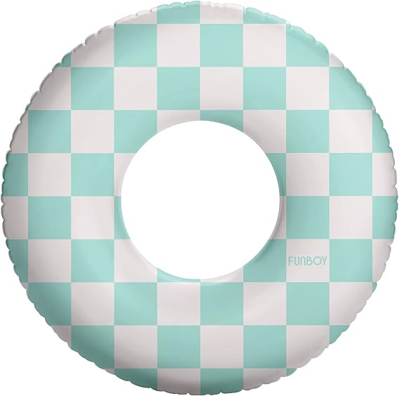 FUNBOY Kids 30'' Tube Donut Style Pool Float - Blue Checkers