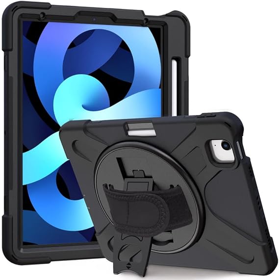 UnDePlus iPad Air 11inç M4/M3/M2 2026-2024 ile uyumlu Kılıf Defender Askılı Zırhlı Tank Case