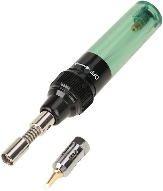 Jadeshay Cordless Butane Gas Soldering Iron Gun & Welding Pen Tool, 1300C(2372F) Handy Torch for Precision Electronics Soldering (Green)
