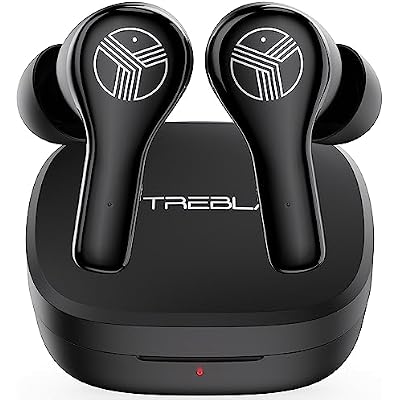 Treblab WX8 - True Wireless Earbuds with Pure Sound, Soft Silicone Ear Buds, IPX8 Waterproof, 28H Play, Wireless Charging, Noise Reduction Touch Control, In-Ear Bluetooth Headphones for Sports Running