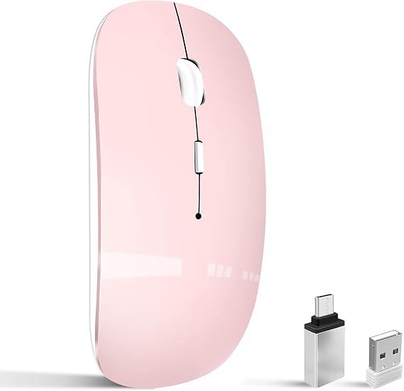 Wireless Mouse for Laptop Cpmputer,Bluetooth Mouse for MacBook,Pink