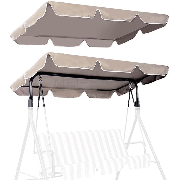 Porch Swing Canopy 3 Seater Waterproof Swing Top Cover Garden Swing Seat Canopy Cover Patio Swing Canopy Awning for Outdoor Garden Yard Park Porch Seat Furniture  Color : Khaki , Size : 66x 45