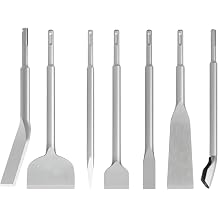 7PCS SDS Chisel Bits Chisel Set for SDS-Plus Hammer SDS's Chisels Set, Including Tile, Flat, Grooving, Scraping, Scaling, Point, Angled Chisels for Brick
