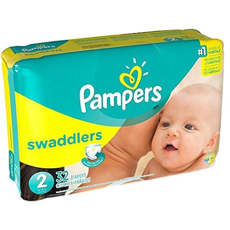 Pampers Swaddlers Diapers, Size 2, 32 Count